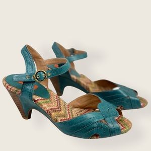 Miz Mooz Wilma Leather Ankle Strap Heeled Sandal